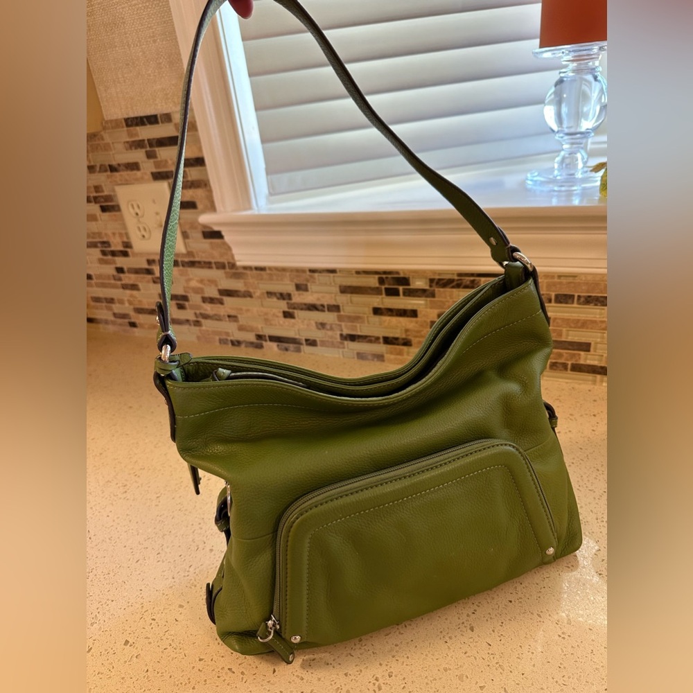 Green Tignanello Pebble Leather Bag